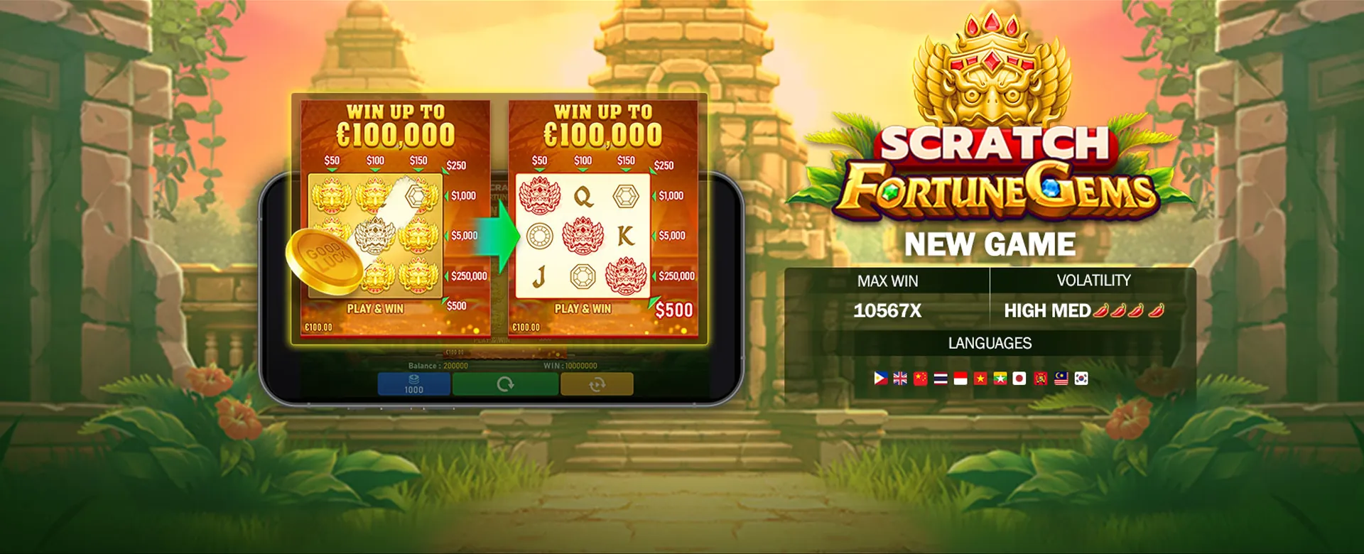 PAGCOR-licensed mobile app showcasing various casino games and a download button